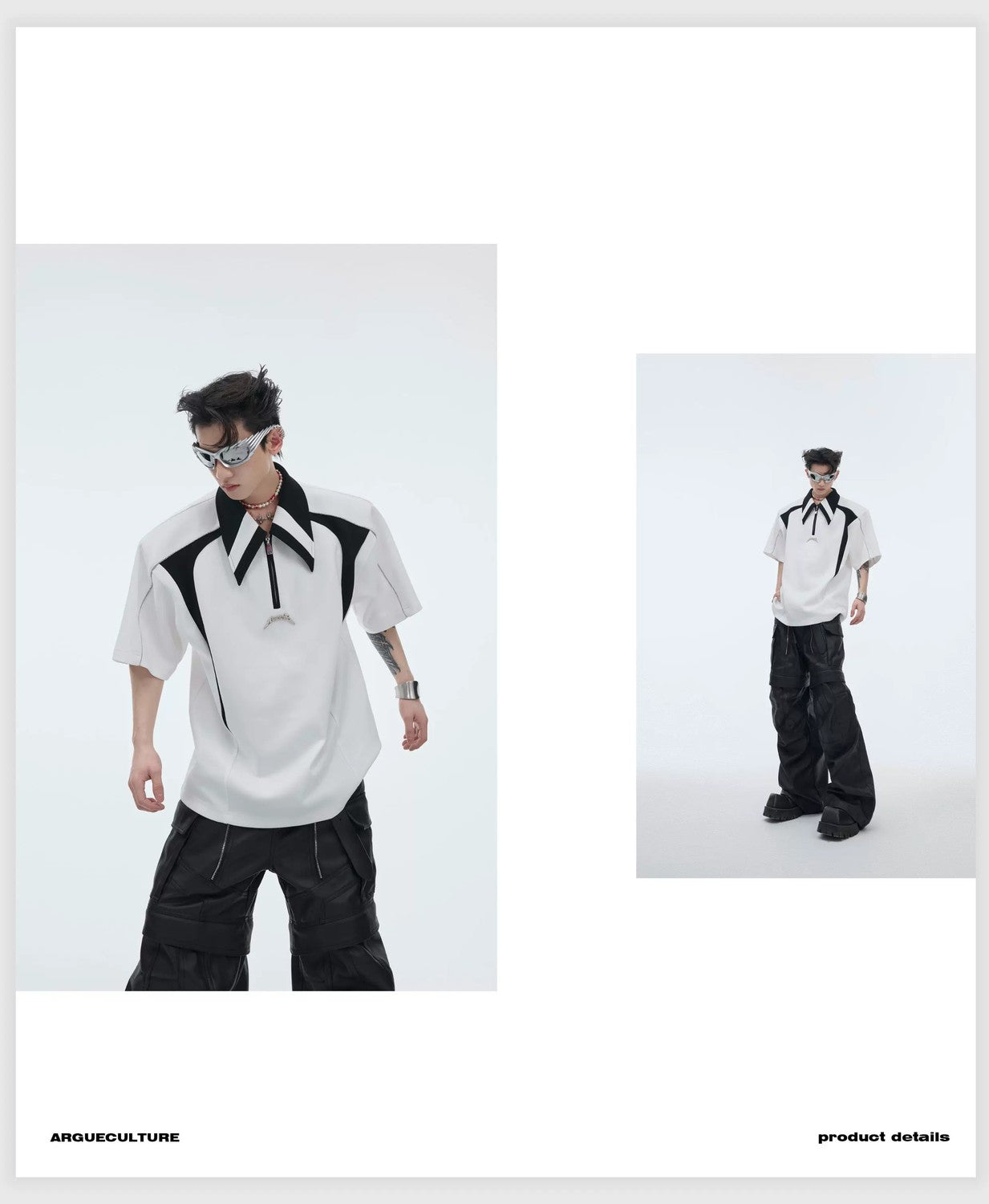 desc::deconstructed-padded-shoulder-polo-boxy-streetwear-tee-detail-img-4