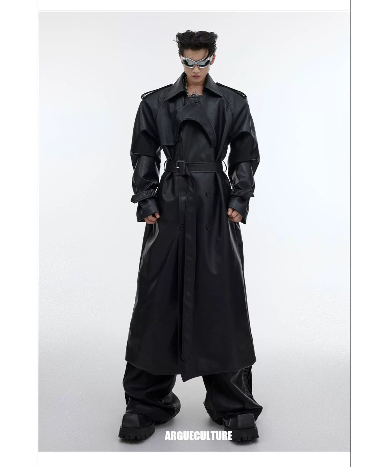 desc::deconstructed-padded-shoulder-pu-leather-long-trench-detail-img-10