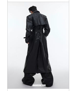 desc::deconstructed-padded-shoulder-pu-leather-long-trench-detail-img-12