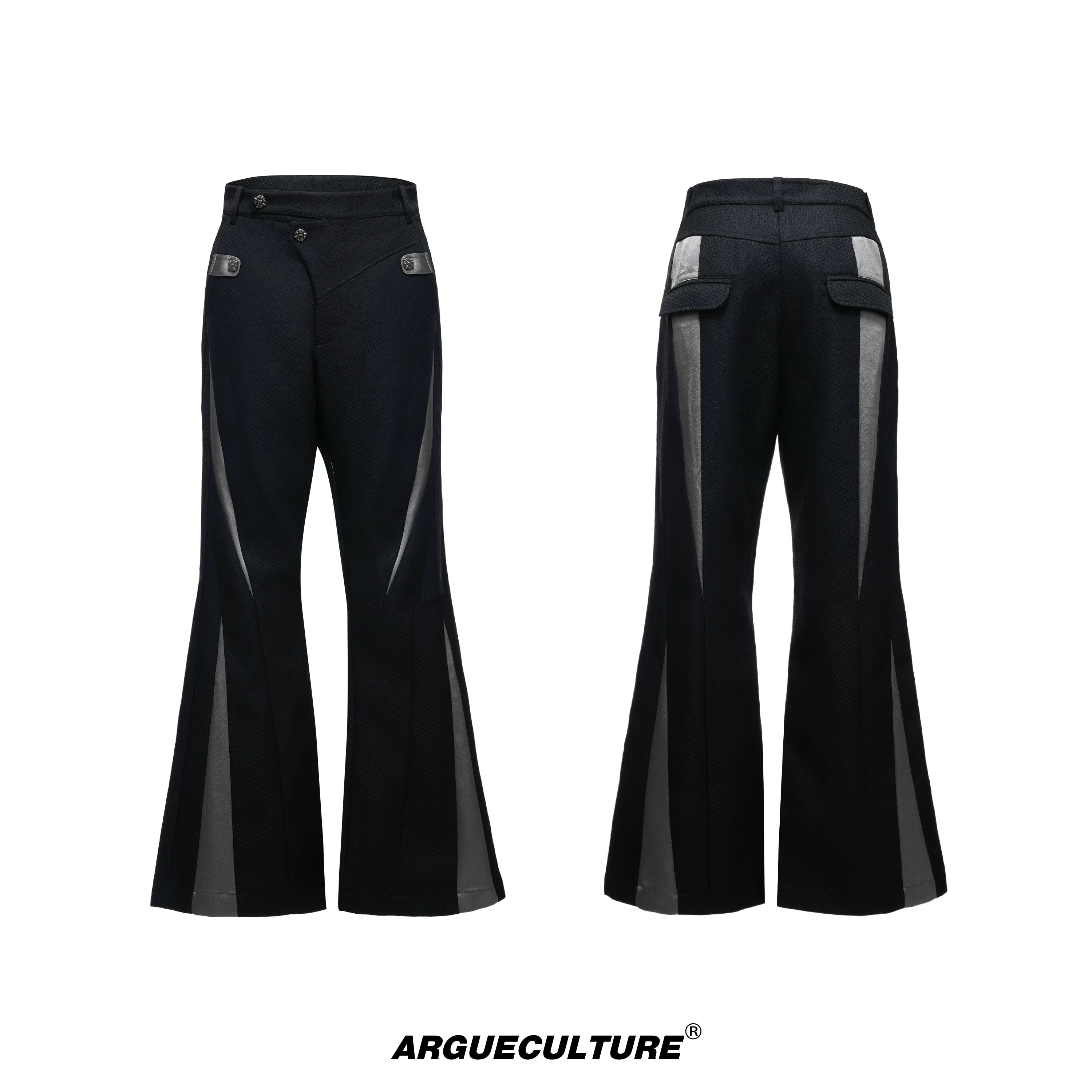 deconstructed-patchwork-cropped-jacket-flare-pants-set-black-pants