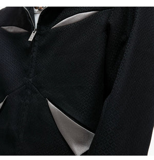 desc::deconstructed-patchwork-cropped-jacket-flare-pants-set-detail-img-5