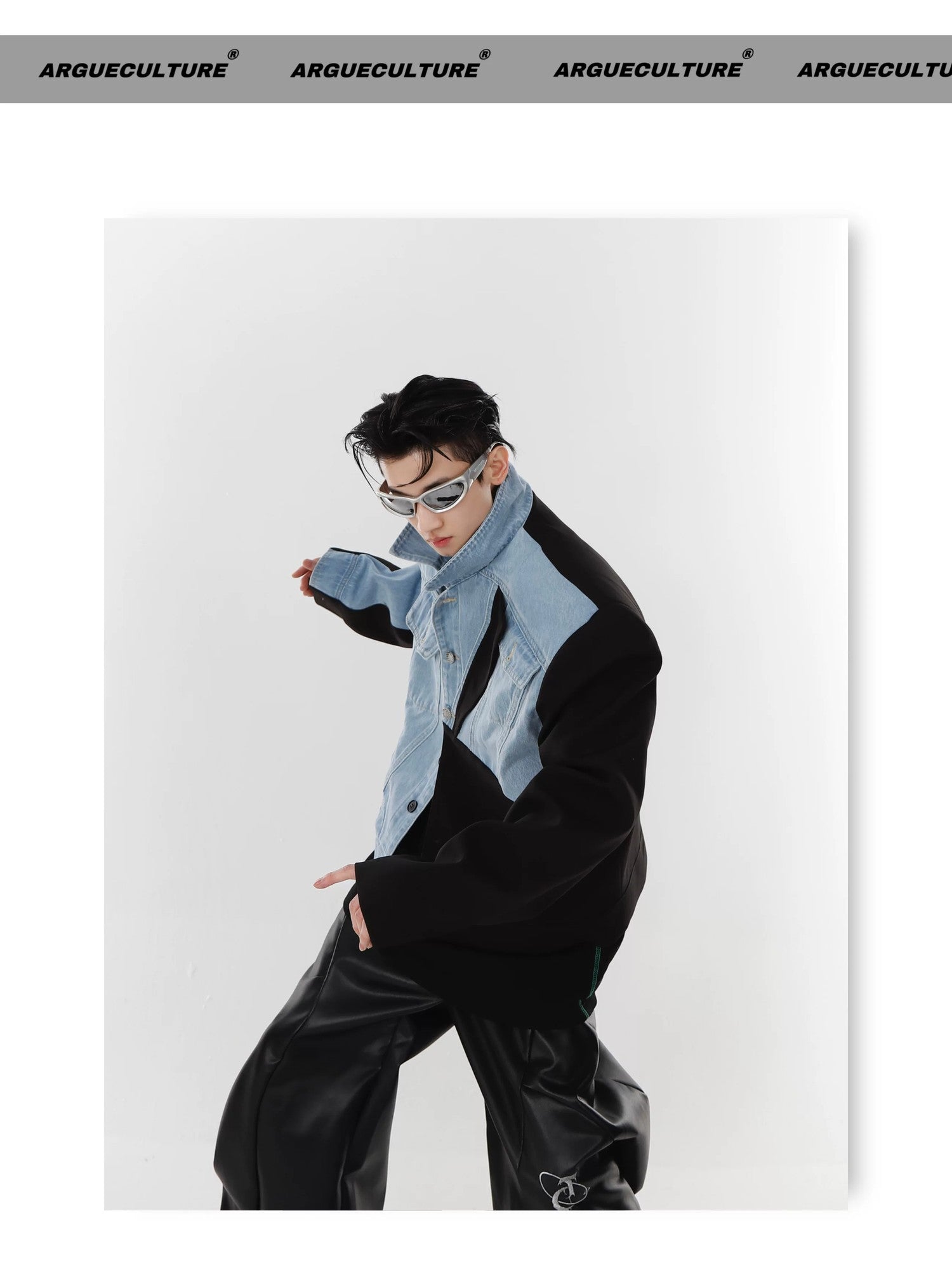 desc::deconstructed-patchwork-denim-blazer-padded-shoulder-jacket-detail-img-7