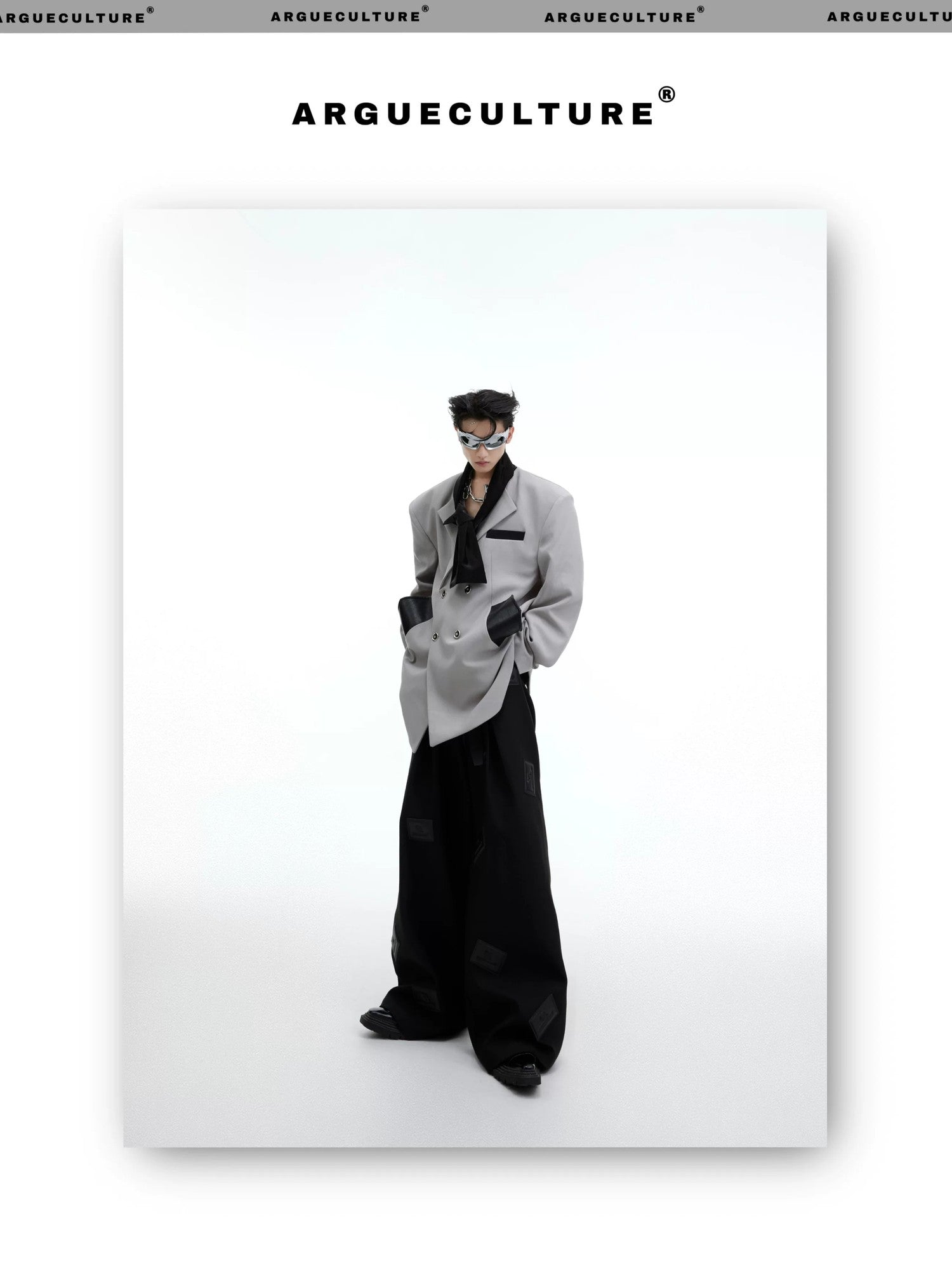 desc::deconstructed-patchwork-tie-oversized-blazer-for-men-detail-img-5