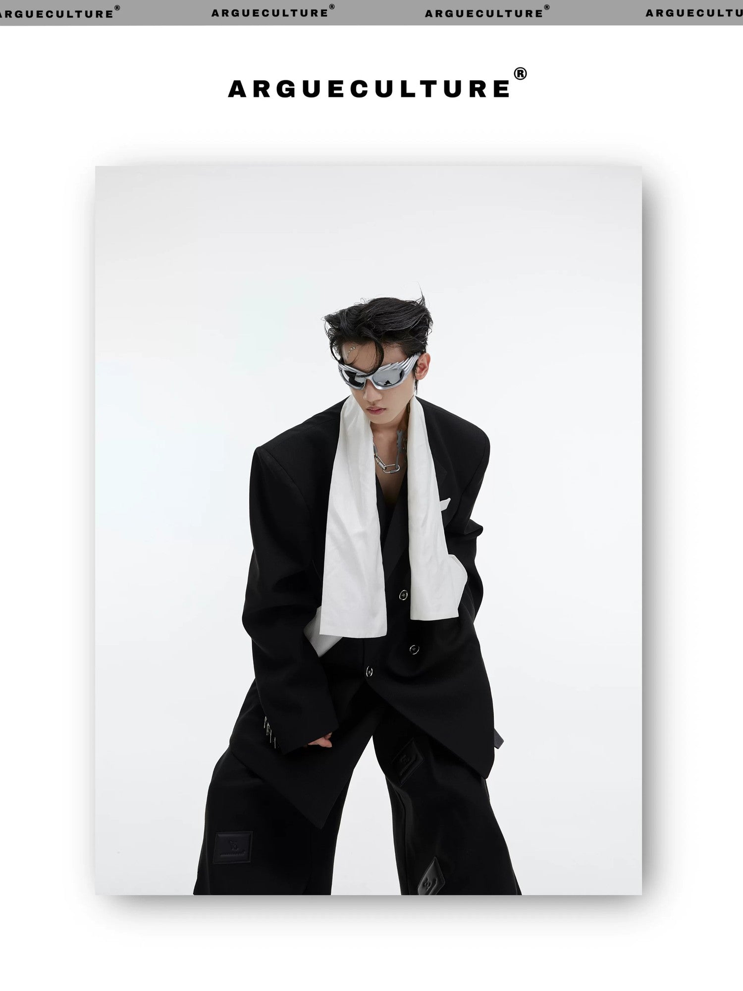 desc::deconstructed-patchwork-tie-oversized-blazer-for-men-detail-img-6