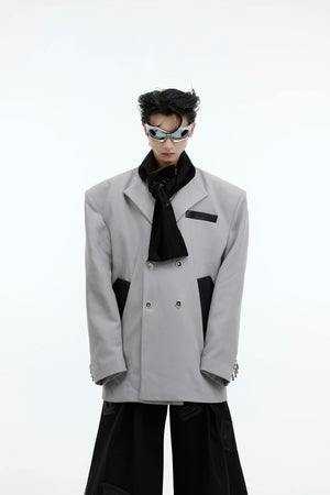 deconstructed-patchwork-tie-oversized-blazer-for-men-gray-black