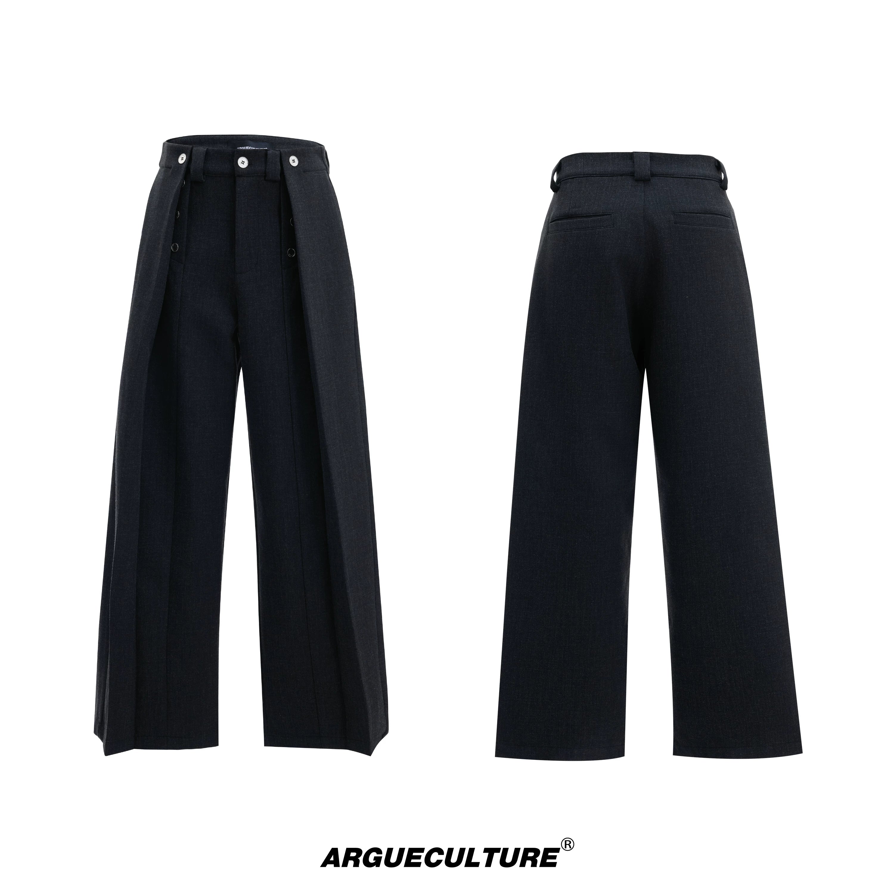 deconstructed-pleated-straight-leg-trousers-for-men-black