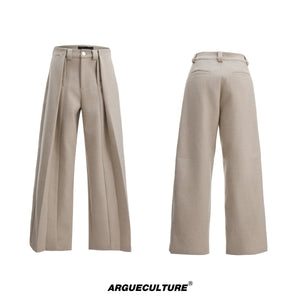 deconstructed-pleated-straight-leg-trousers-for-men-brown