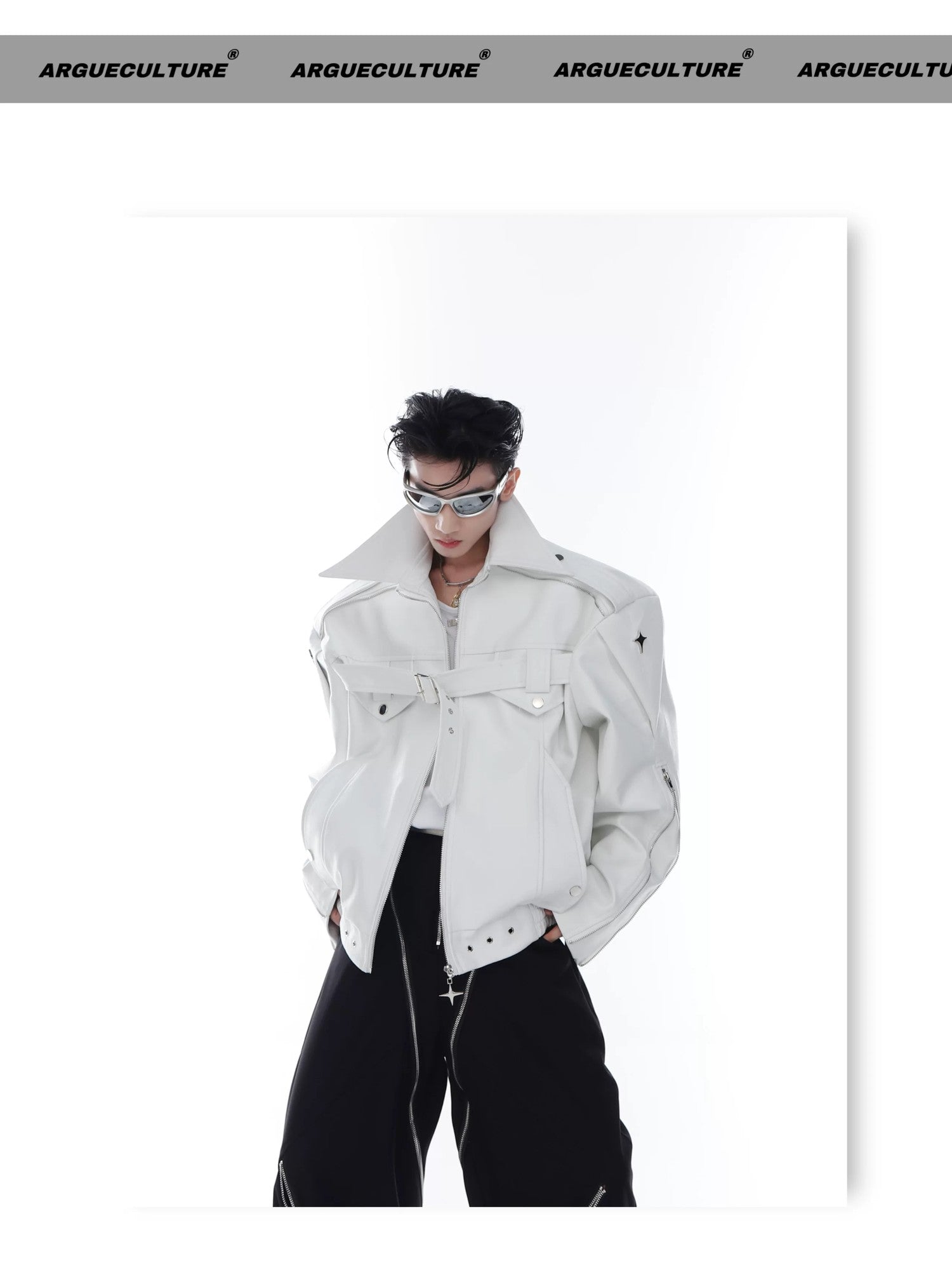 desc::deconstructed-pu-leather-moto-jacket-metal-studded-unisex-detail-img-2