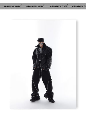 desc::deconstructed-pu-leather-moto-jacket-metal-studded-unisex-detail-img-21