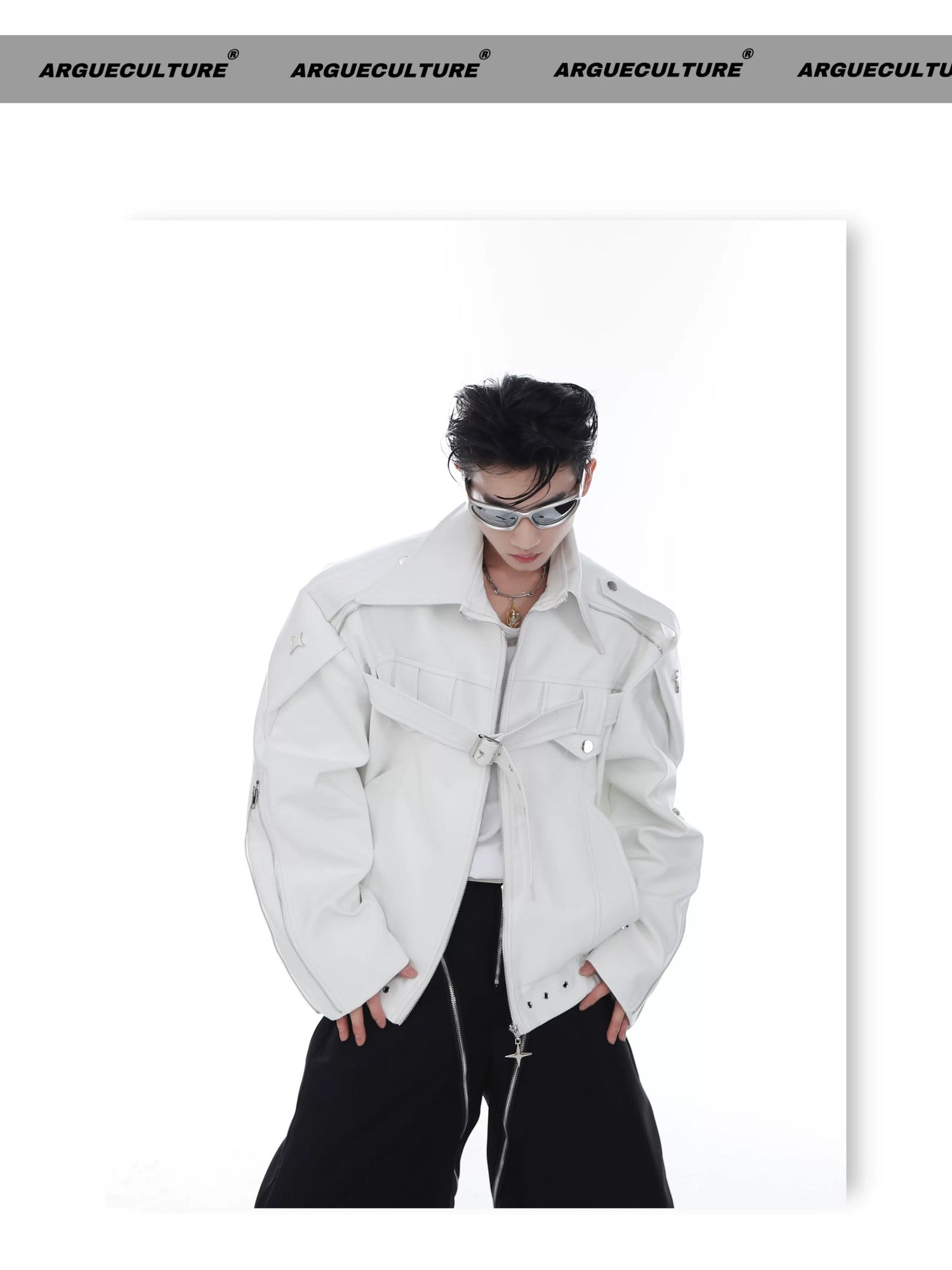 desc::deconstructed-pu-leather-moto-jacket-metal-studded-unisex-detail-img-5