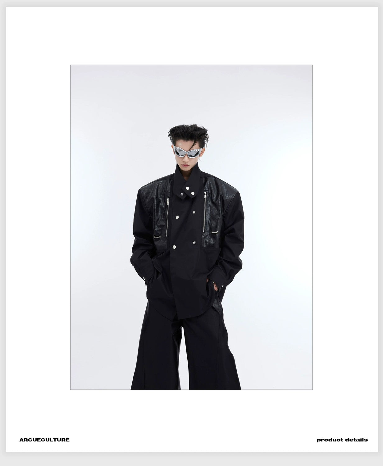 desc::deconstructed-pu-leather-padded-shirt-jacket-loose-fit-detail-img-2