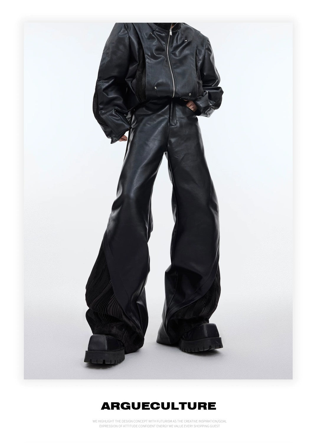 desc::deconstructed-pu-leather-patchwork-biker-set-for-men-detail-img-8