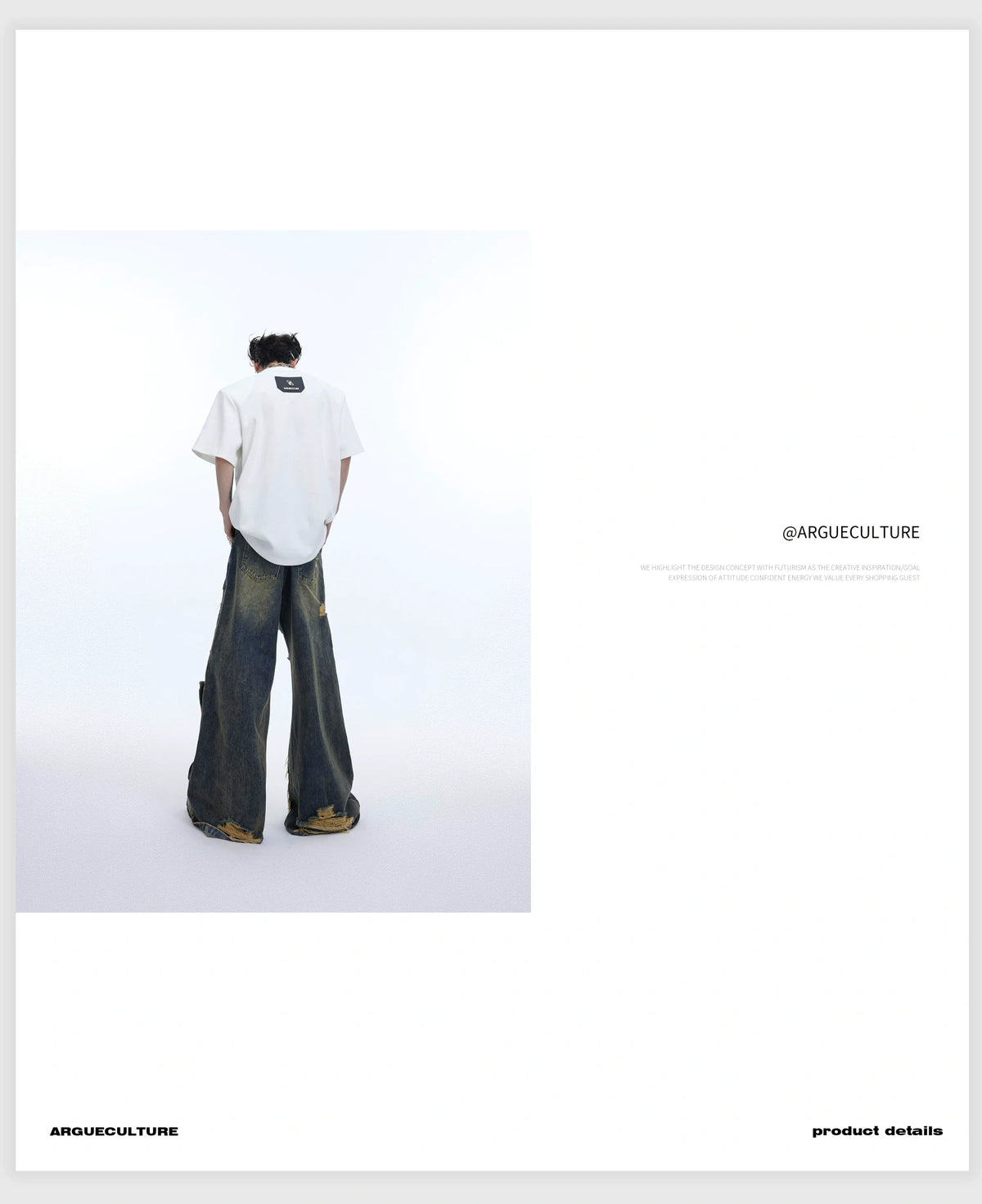 Deconstructed PU-Panel Relaxed Shoulder Pad T-Shirt - detail image 13