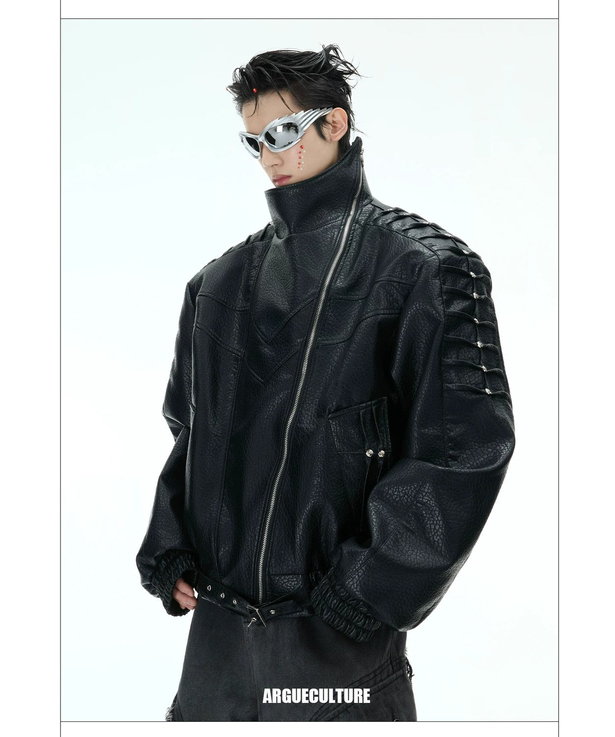 desc::deconstructed-rivet-moto-jacket-mens-streetwear-detail-img-10