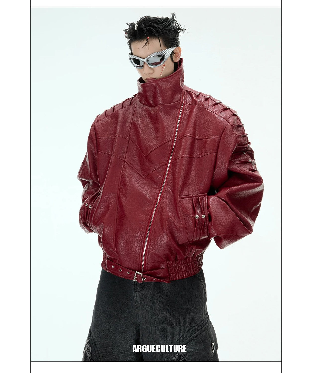 desc::deconstructed-rivet-moto-jacket-mens-streetwear-detail-img-14
