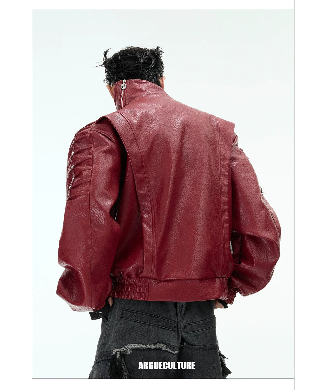desc::deconstructed-rivet-moto-jacket-mens-streetwear-detail-img-16