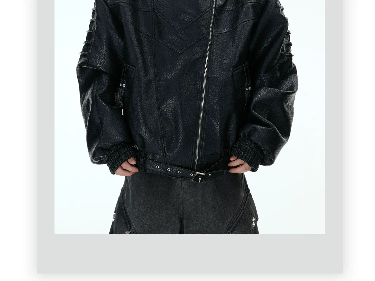 desc::deconstructed-rivet-moto-jacket-mens-streetwear-detail-img-3