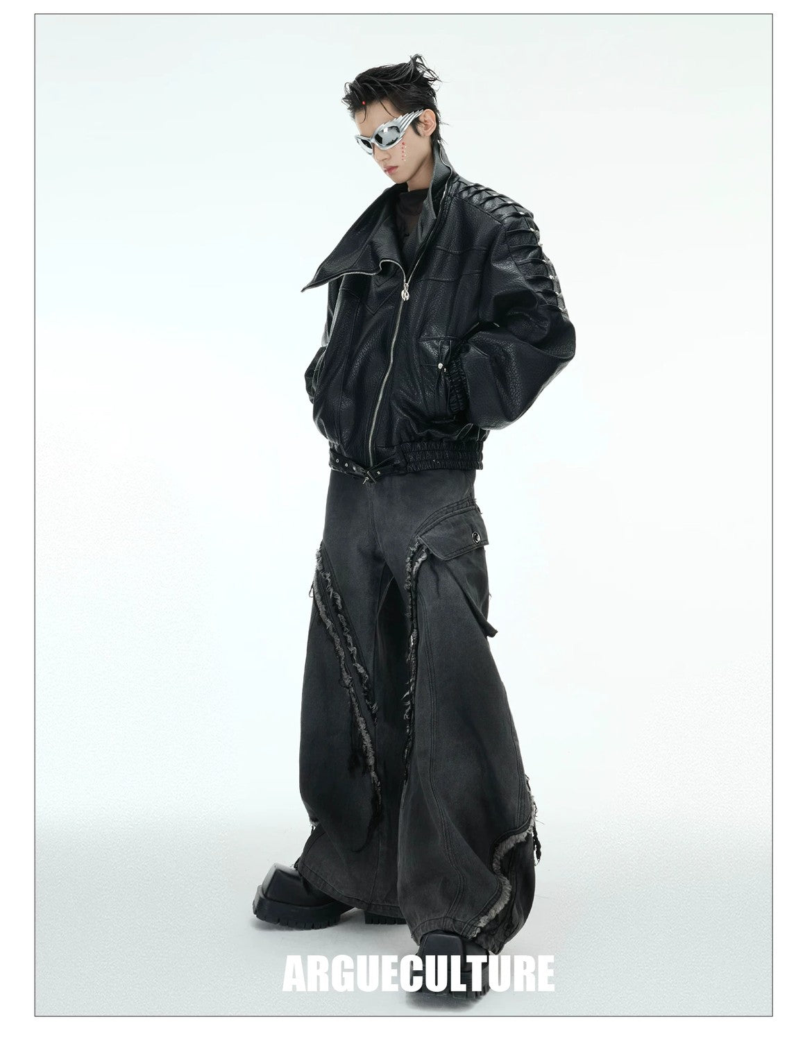desc::deconstructed-rivet-moto-jacket-mens-streetwear-detail-img-5