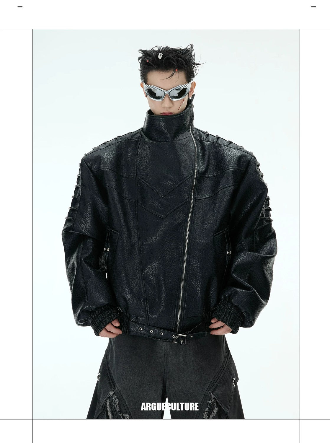 desc::deconstructed-rivet-moto-jacket-mens-streetwear-detail-img-7