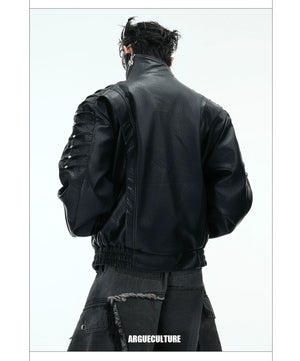 desc::deconstructed-rivet-moto-jacket-mens-streetwear-detail-img-9