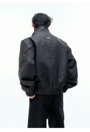 desc::deconstructed-rivet-stand-collar-loose-jacket-detail-img-6