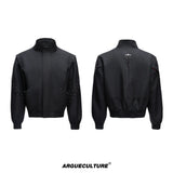 deconstructed-rivet-stand-collar-loose-jacket-gray-top