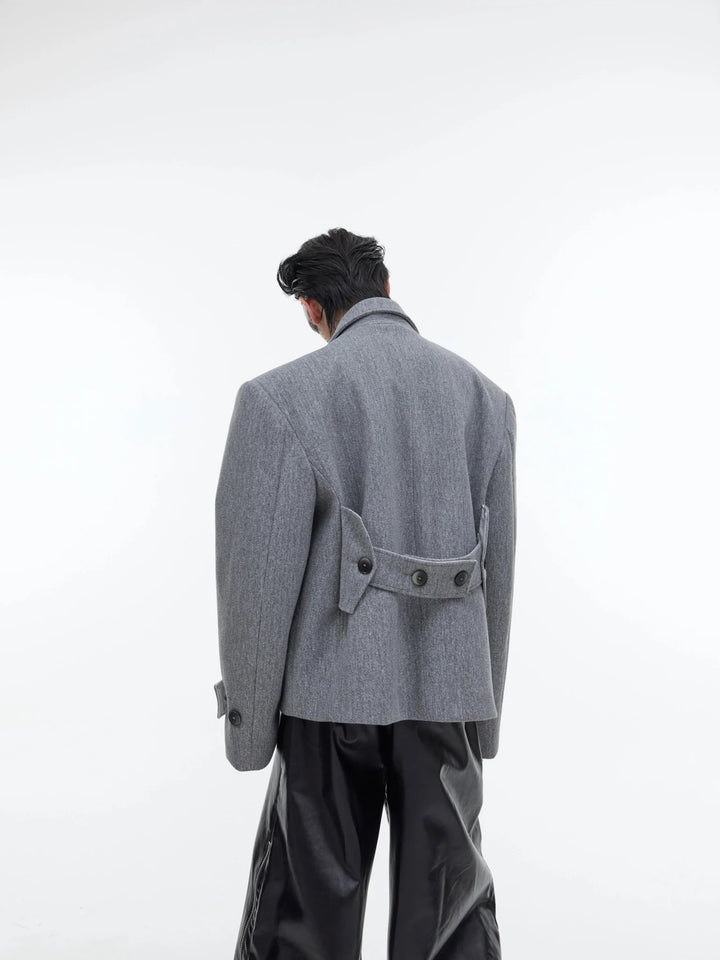 Deconstructed Short Woolen Blazer | Textured Minimalist Jacket - ArguE CulturE