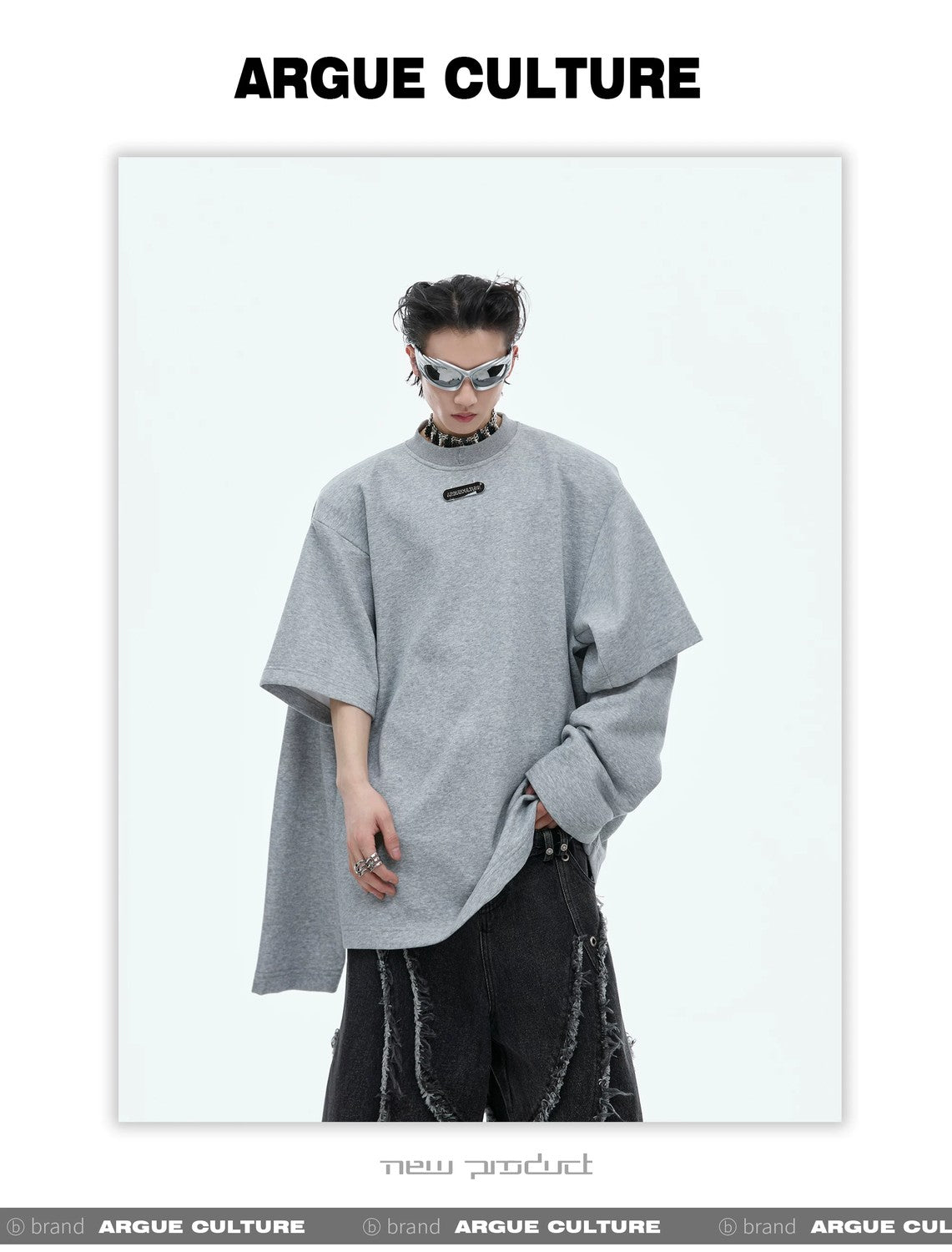 desc::deconstructed-spliced-double-layer-streetwear-sweatshirt-detail-img-8