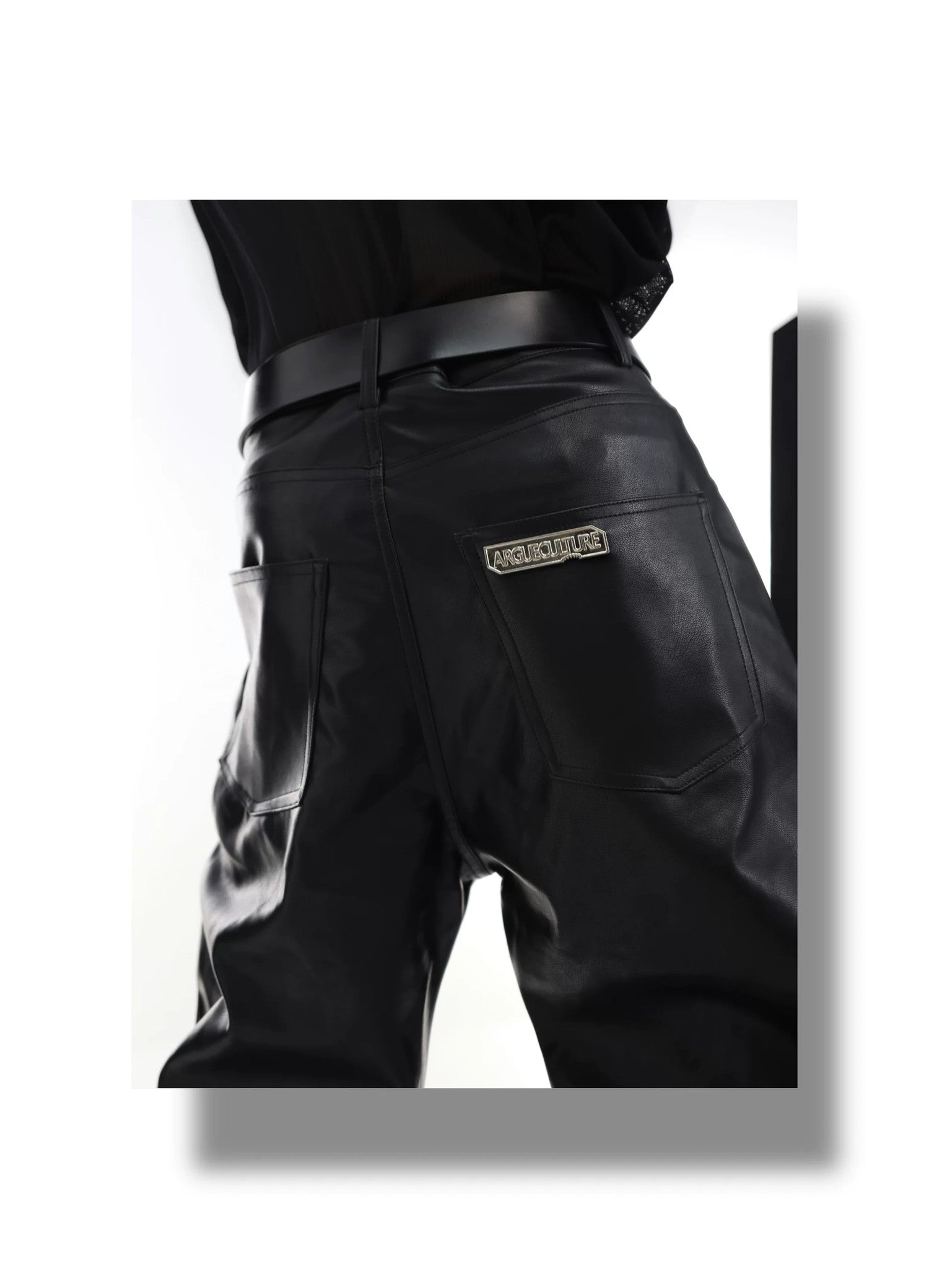 desc::deconstructed-split-hem-leather-flare-pants-punk-streetwear-detail-img-5