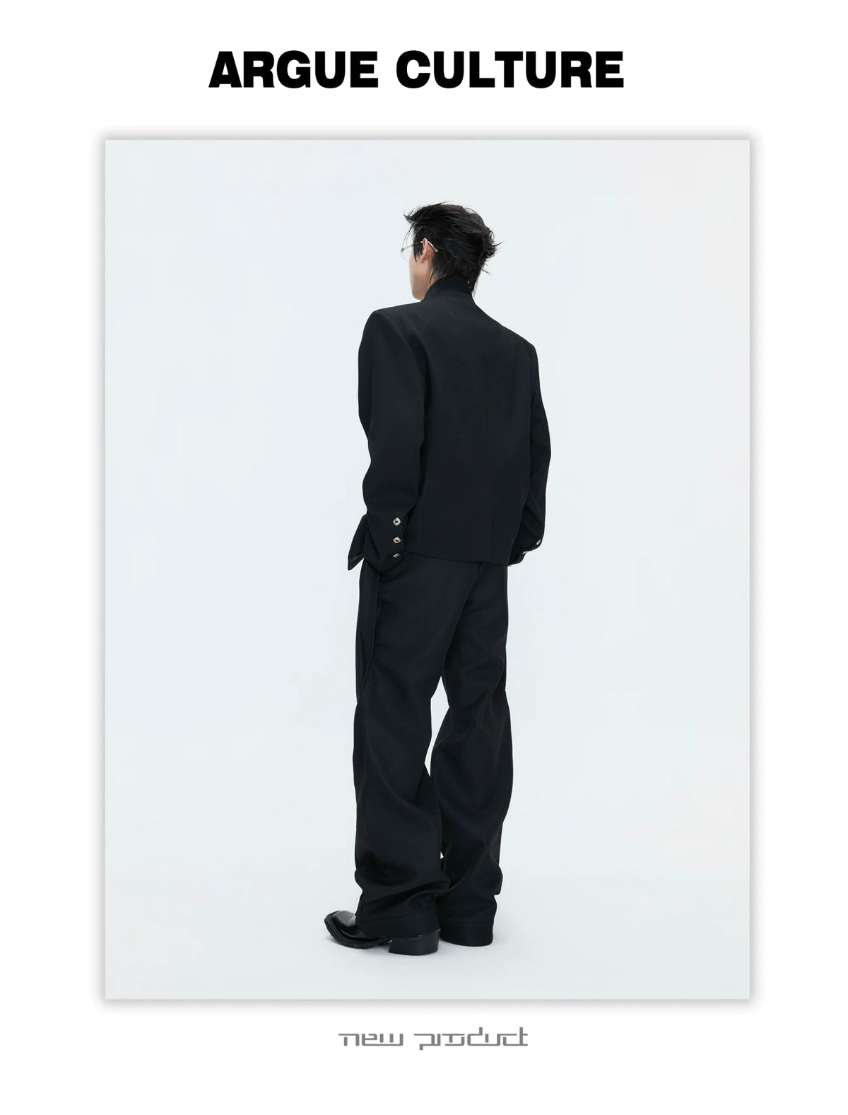 Deconstructed Stand-Collar Blazer and Trousers - detail image 10