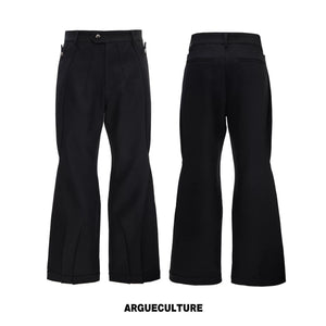 Deconstructed Stand-Collar Blazer and Trousers - Black Pants