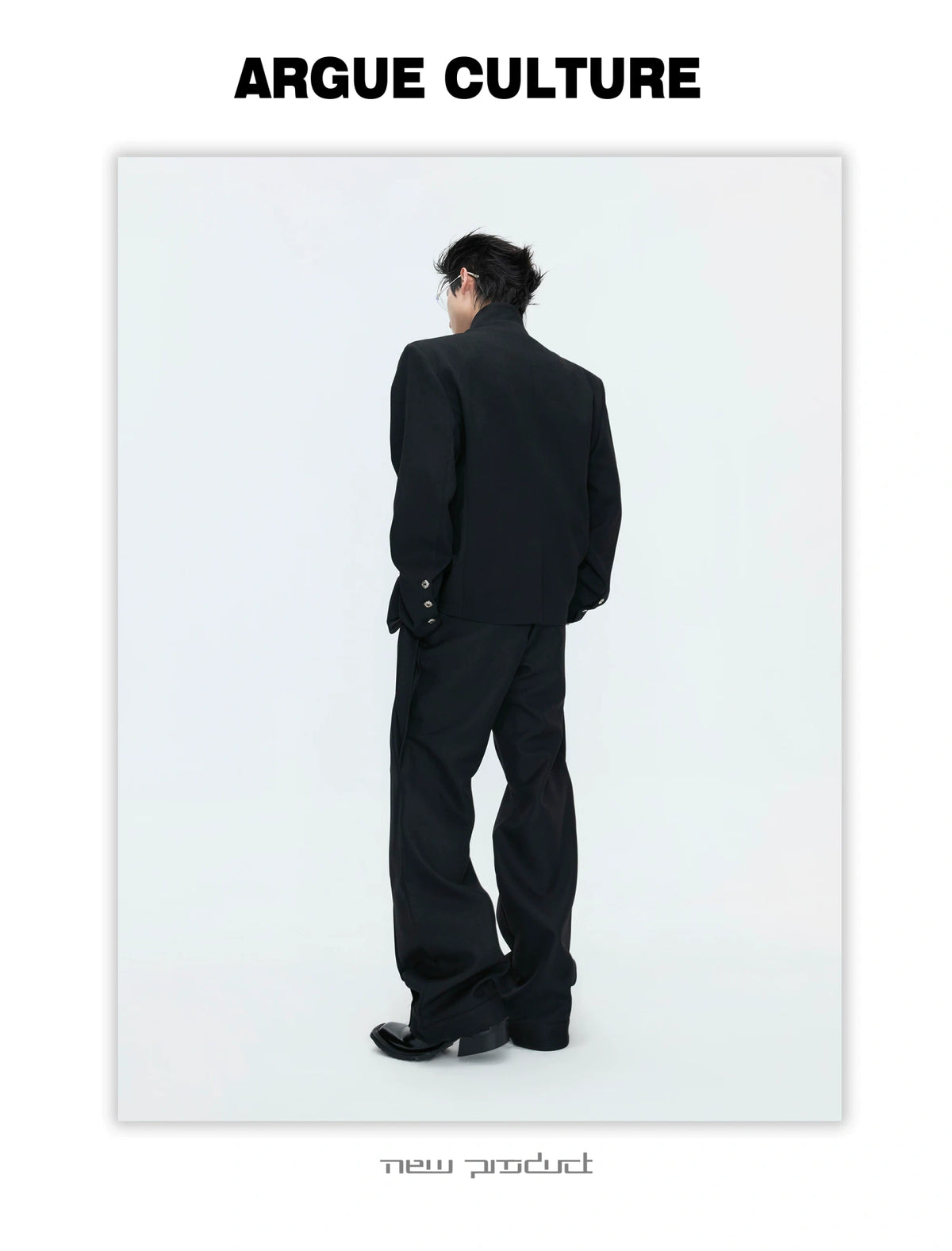 Deconstructed Stand-Collar Blazer and Trousers - detail image 9
