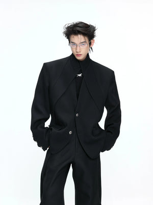 Deconstructed Stand-Collar Blazer and Trousers - main image 1