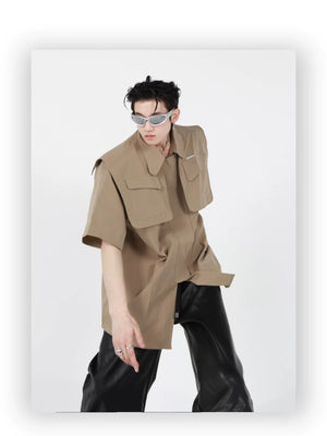 desc::deconstructed-streetwear-jacket-short-sleeve-metal-cardigan-detail-img-10