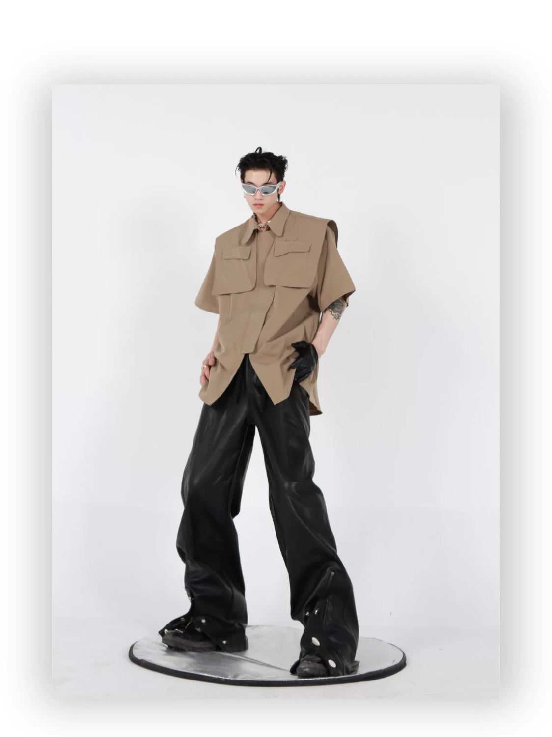 desc::deconstructed-streetwear-jacket-short-sleeve-metal-cardigan-detail-img-11