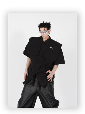 desc::deconstructed-streetwear-jacket-short-sleeve-metal-cardigan-detail-img-16