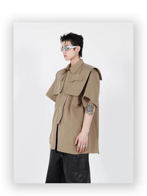 desc::deconstructed-streetwear-jacket-short-sleeve-metal-cardigan-detail-img-5