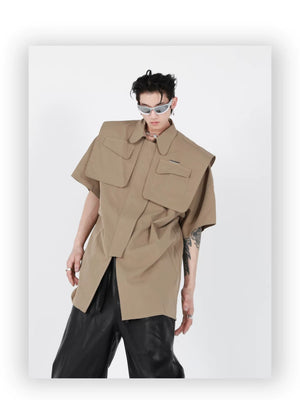 desc::deconstructed-streetwear-jacket-short-sleeve-metal-cardigan-detail-img-6