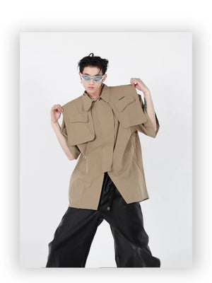 desc::deconstructed-streetwear-jacket-short-sleeve-metal-cardigan-detail-img-7