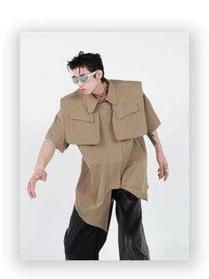 desc::deconstructed-streetwear-jacket-short-sleeve-metal-cardigan-detail-img-8