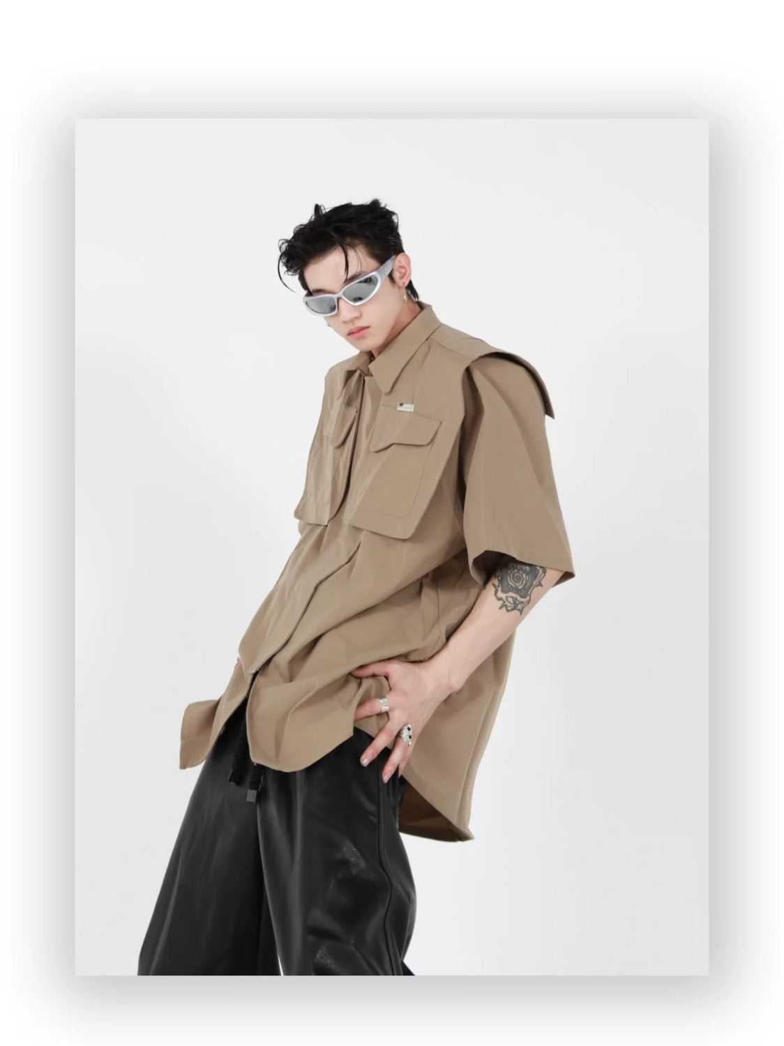 desc::deconstructed-streetwear-jacket-short-sleeve-metal-cardigan-detail-img-9