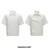 Deconstructed Striped Shirt & Pants With Embroidery - White Top
