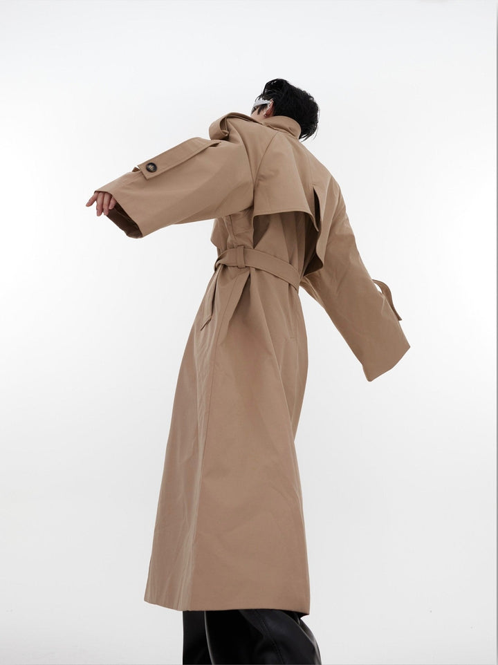 Deconstructed Structured Trench Overcoat | Designer Coat in Long Design - ArguE CulturE