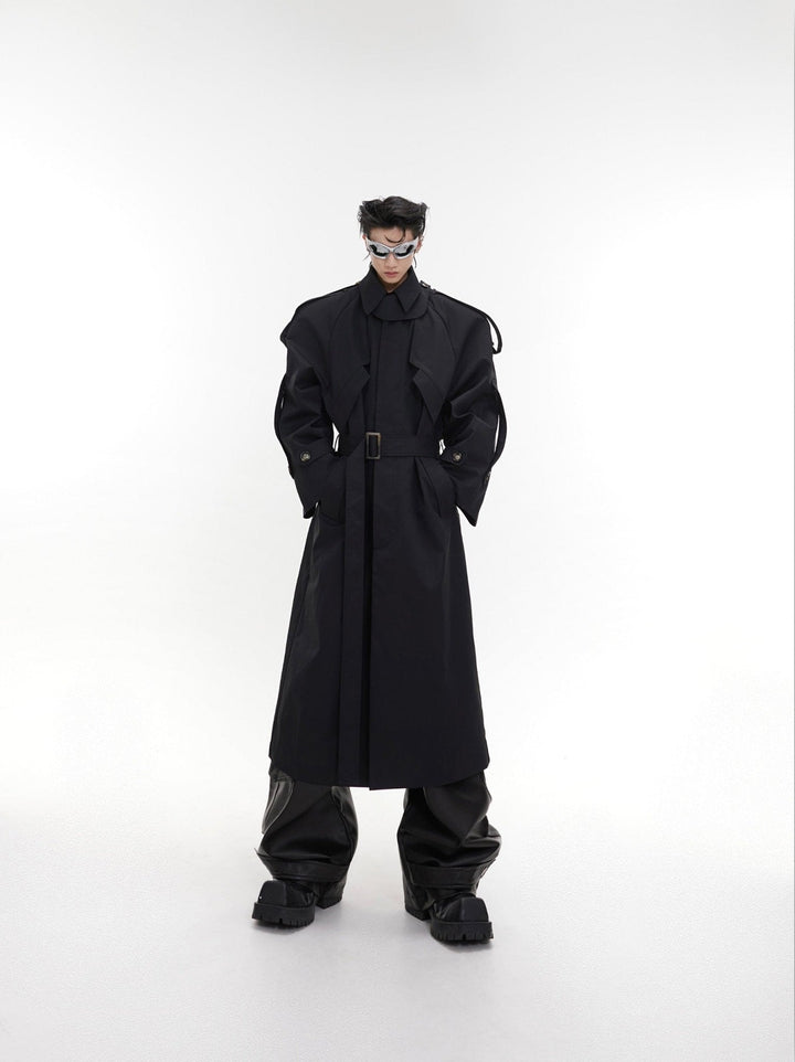 Deconstructed Structured Trench Overcoat | Designer Coat in Long Design - ArguE CulturE