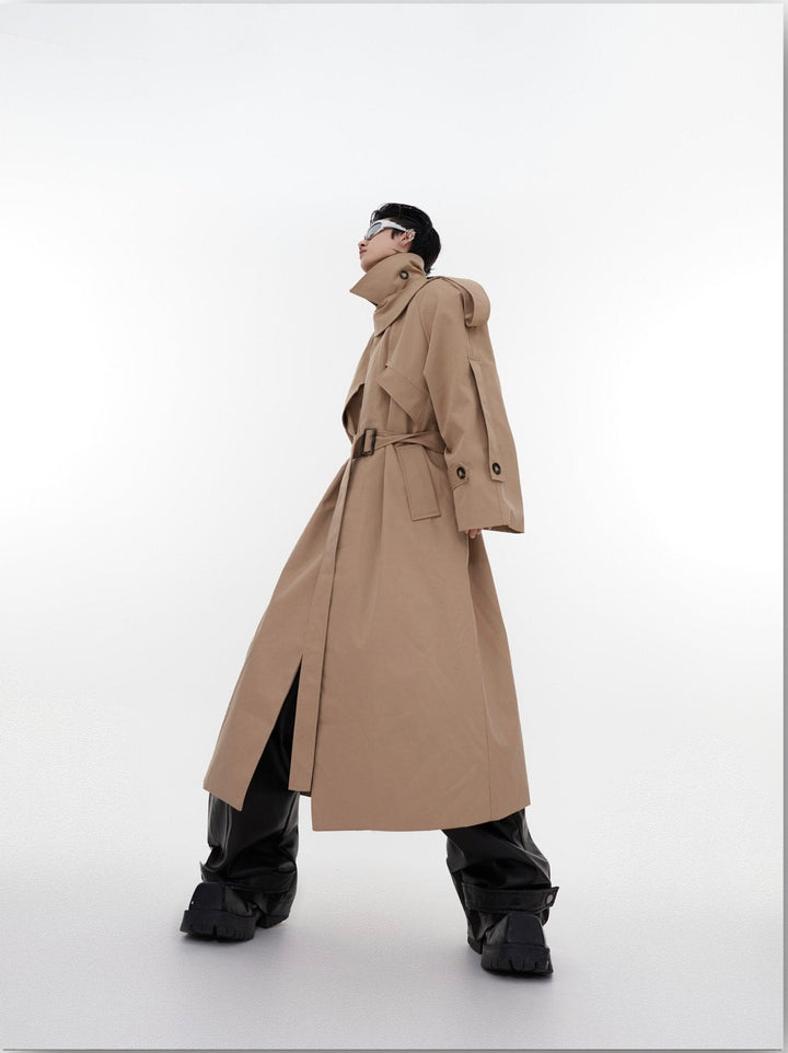 Deconstructed Structured Trench Overcoat | Designer Coat in Long Design - ArguE CulturE