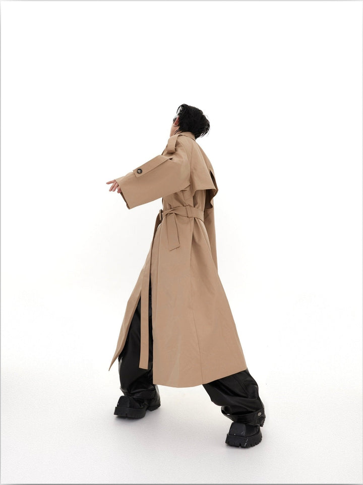 Deconstructed Structured Trench Overcoat | Designer Coat in Long Design - ArguE CulturE