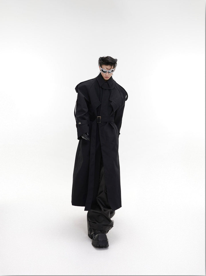 Deconstructed Structured Trench Overcoat | Designer Coat in Long Design - ArguE CulturE