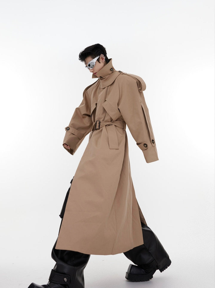 Deconstructed Structured Trench Overcoat | Designer Coat in Long Design - ArguE CulturE