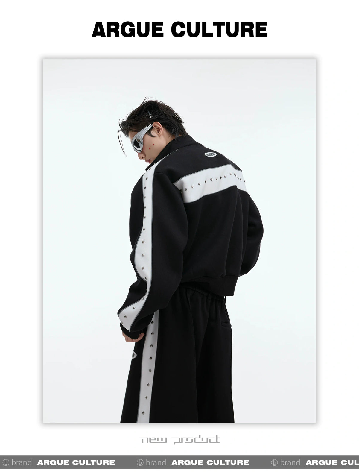 Deconstructed Stud Zip Jacket & Relaxed Pants Set - detail image 8