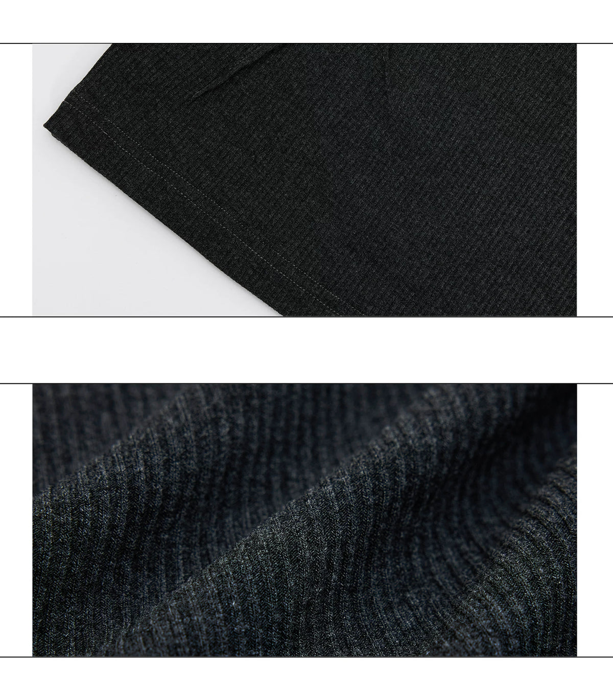 Deconstructed Turtleneck Long Sleeve Cotton-Wool Top - detail image 5